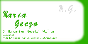 maria geczo business card